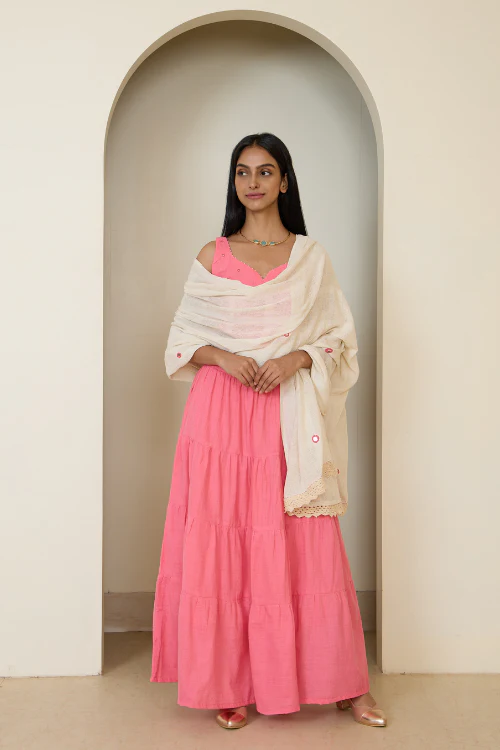 Bebaak Dia Hand Embroidered & Handwoven Skirt Set - Image 7
