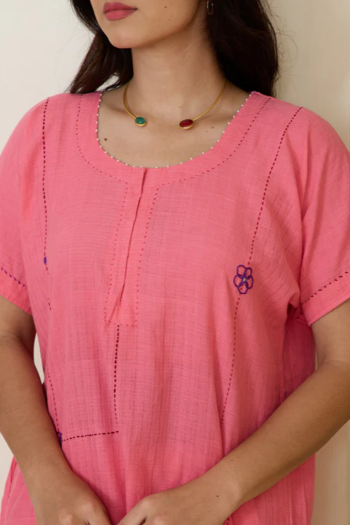 Bebaak Dia Handwoven & Hand Embroidered Antifit Tunic Set - Image 2