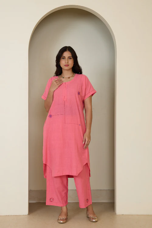 Bebaak Dia Handwoven & Hand Embroidered Antifit Tunic Set - Image 3