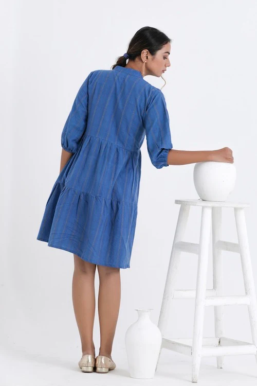 Bebaak Ira Midi Pure Cotton Hand Embroidered Dress - Image 4