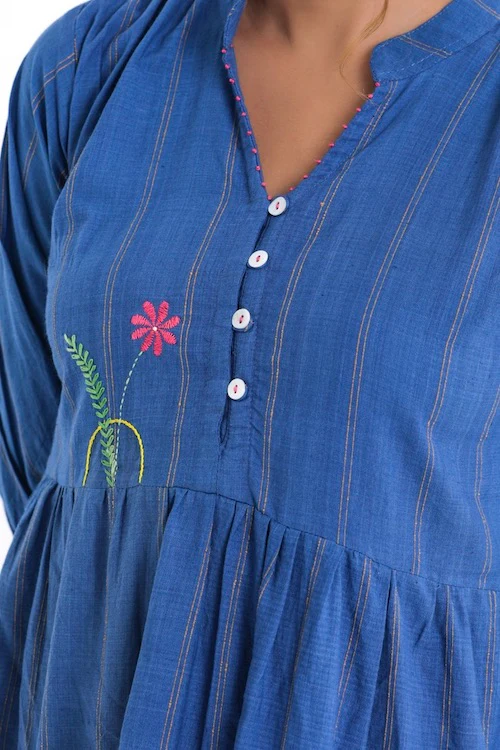 Bebaak Ira Midi Pure Cotton Hand Embroidered Dress - Image 7