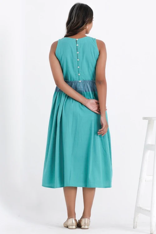 Bebaak Jheel Midi Pure Cotton Hand Embroidered Dress - Image 6