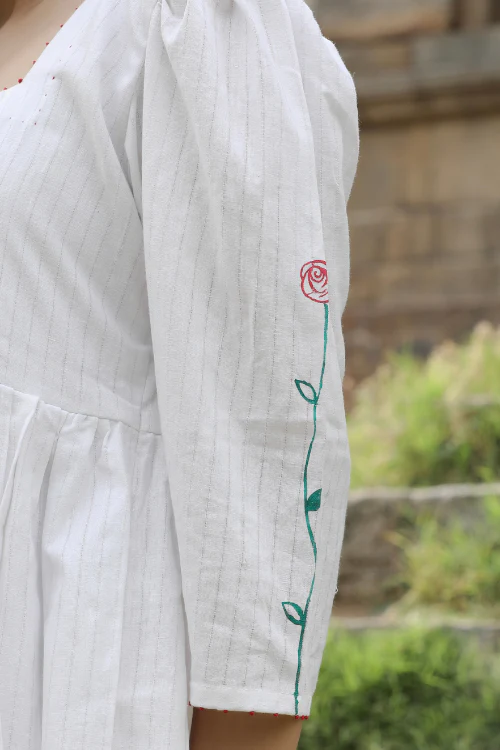 Bebaak Paloma Floral Handpainted & Handwoven Dress - Image 2