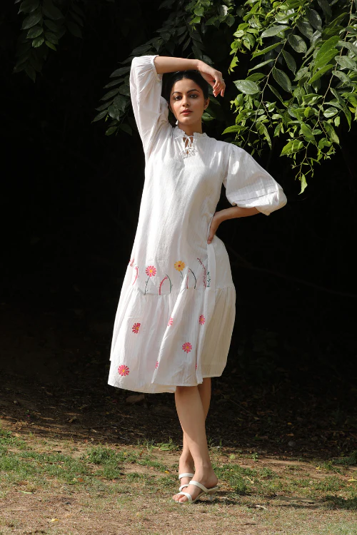 Bebaak Pina Colada Handpainted & Handwoven Dress - Image 5