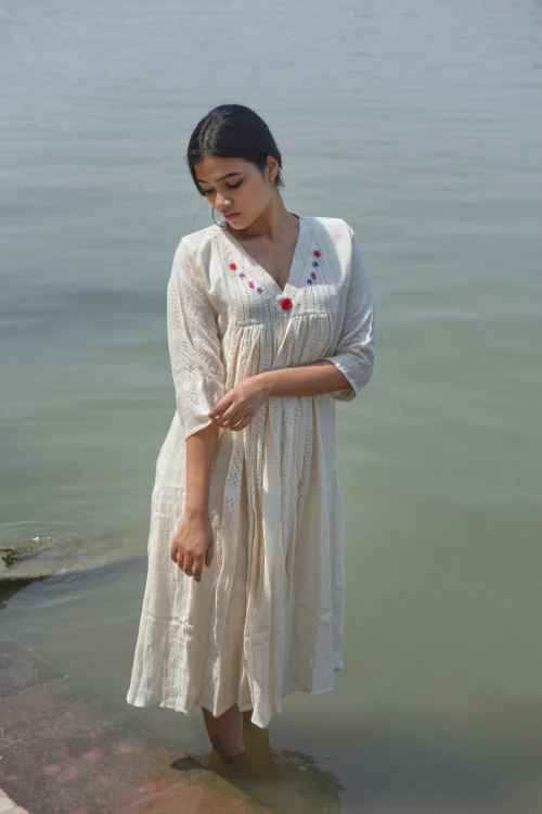 Bebaak Roohi Handwoven Kora Dress - Image 3