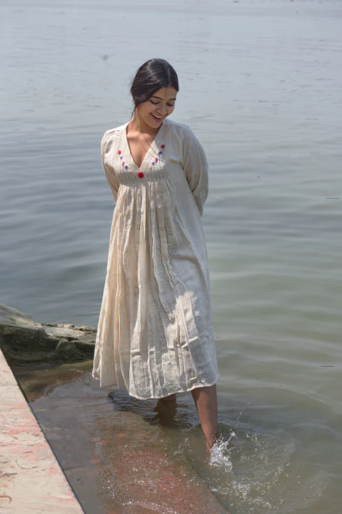 Bebaak Roohi Handwoven Kora Dress - Image 4