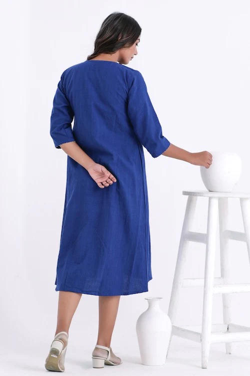 Bebaak Shama Flowy Pure Cotton Hand Embroidered Dress - Image 6