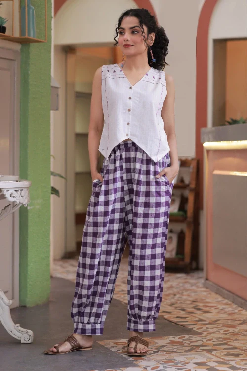Bebaak Violet Handwoven Shrug Co-ord: 3pc Set - Image 3