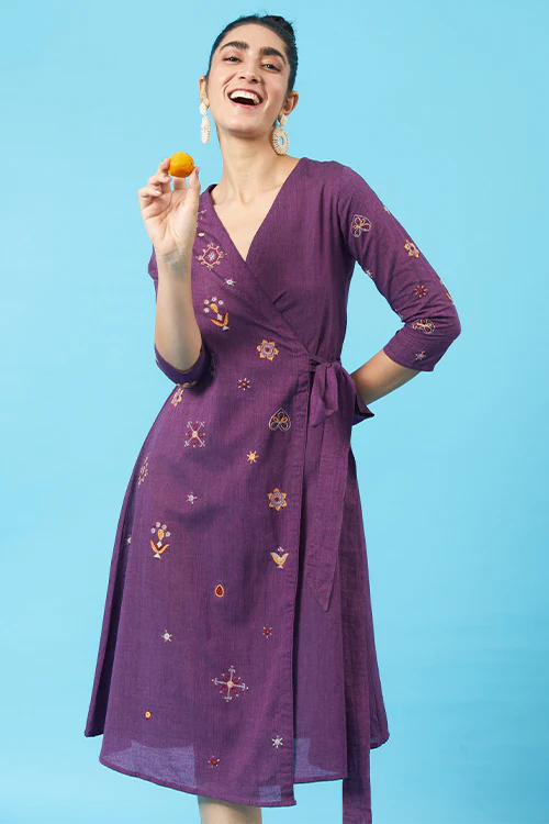 Okhai 'Bedazzle' Kutch Embroidered Wrap Dress - Image 6