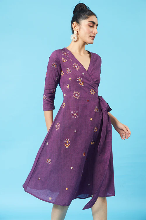 Okhai 'Bedazzle' Kutch Embroidered Wrap Dress - Image 8