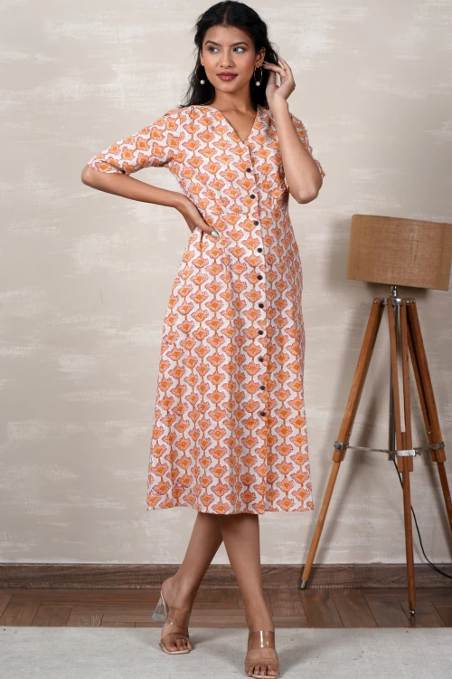 Sooti Syahi Belle Hand Block Printed Dress - Image 3