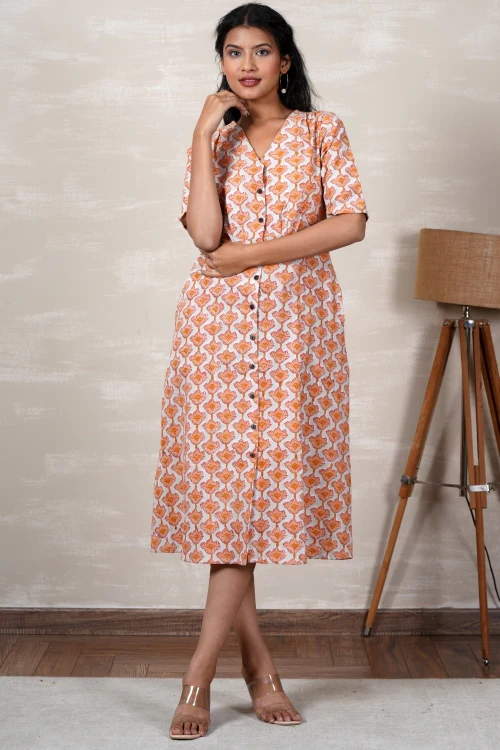 Sooti Syahi Belle Hand Block Printed Dress - Image 4