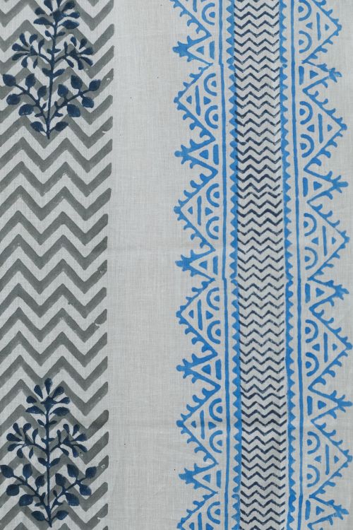 Sooti Syahi Bering Blue Hand Block Printed Door Curtain - Image 5