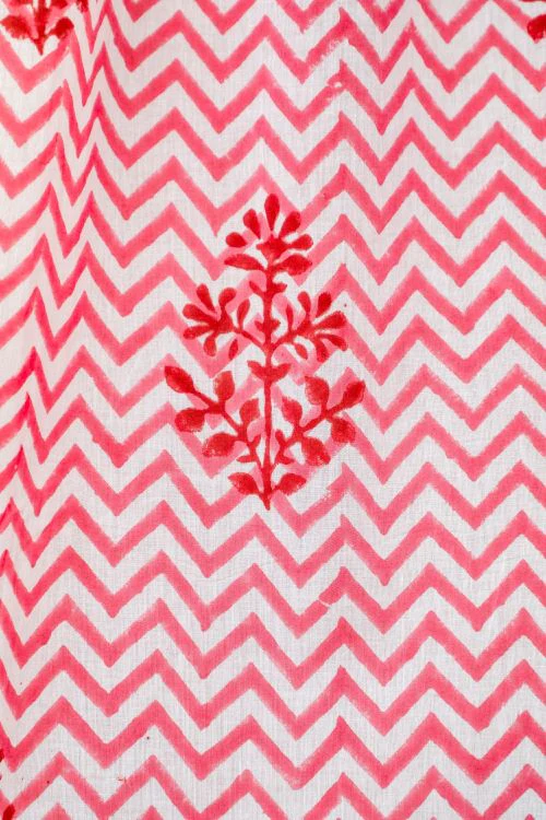 Sooti Syahi Blast Colour Red Hand Block Printed Window Curtain - Image 5