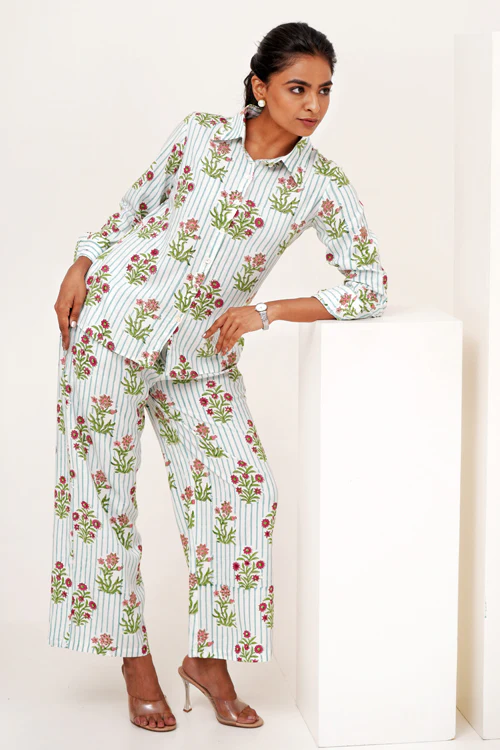 Sooti Syahi Bloom Cascade Hand Block Printed Co-Ord Set - Image 10