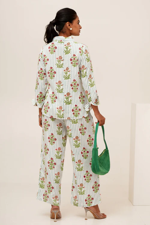 Sooti Syahi Bloom Cascade Hand Block Printed Co-Ord Set - Image 11