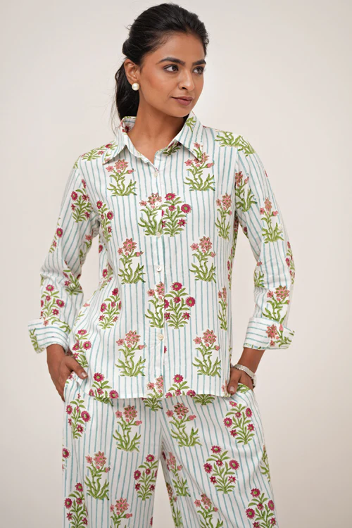Sooti Syahi Bloom Cascade Hand Block Printed Co-Ord Set - Image 2