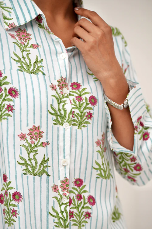 Sooti Syahi Bloom Cascade Hand Block Printed Co-Ord Set - Image 3