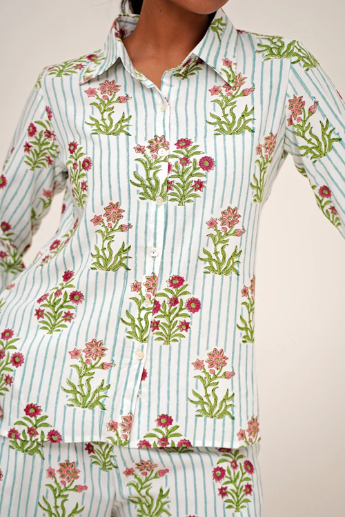 Sooti Syahi Bloom Cascade Hand Block Printed Co-Ord Set - Image 4