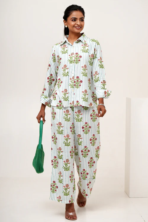 Sooti Syahi Bloom Cascade Hand Block Printed Co-Ord Set - Image 5
