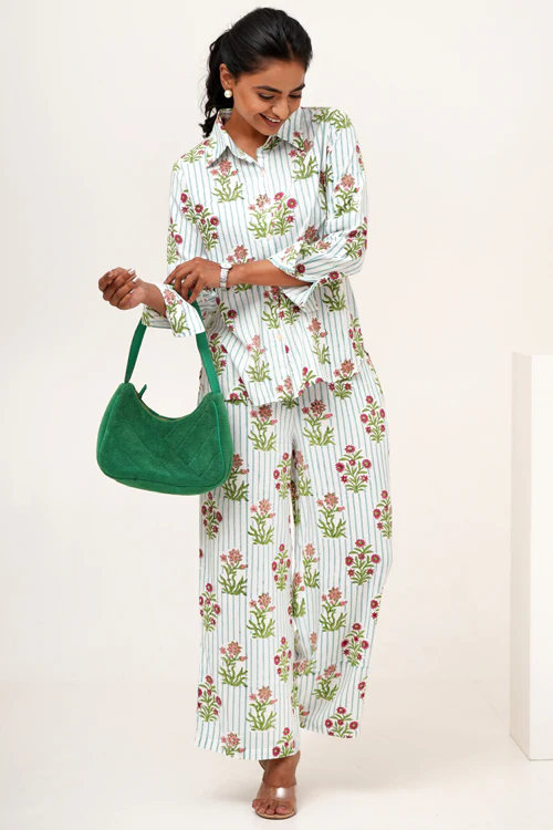 Sooti Syahi Bloom Cascade Hand Block Printed Co-Ord Set - Image 6