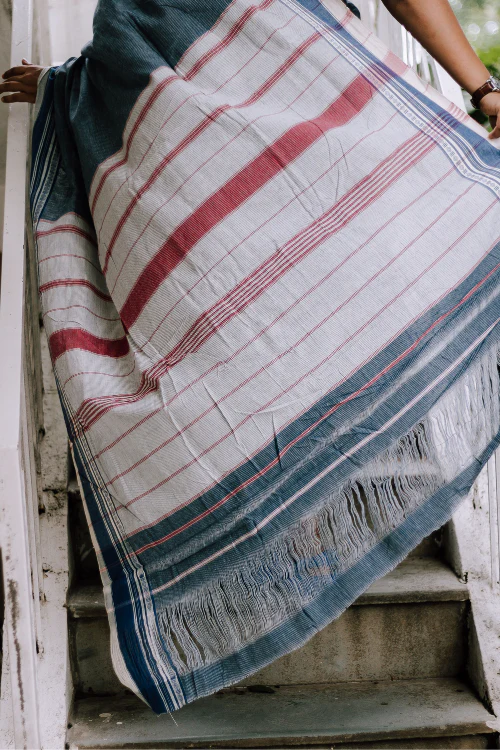 Punarjeevana Blue Border - Elephant Motif Reversible Anne Hejje - Image 5