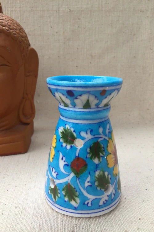 Blue Pottery Handcrafted 'Aroma' Candle Stand-77 - Image 4