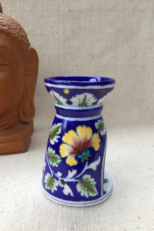 Blue Pottery Handcrafted 'Aroma' Candle Stand-78 - Image 3