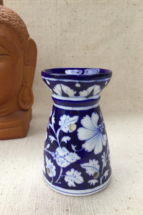 Blue Pottery Handcrafted 'Aroma' Candle Stand-79 - Image 3