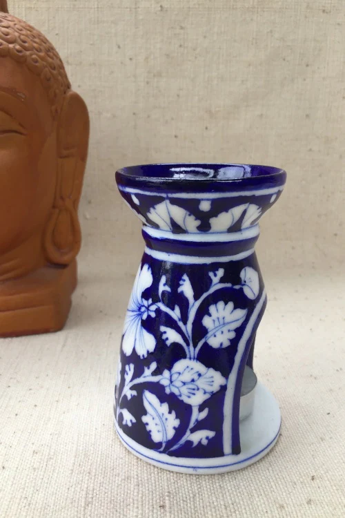 Blue Pottery Handcrafted 'Aroma' Candle Stand-79 - Image 4