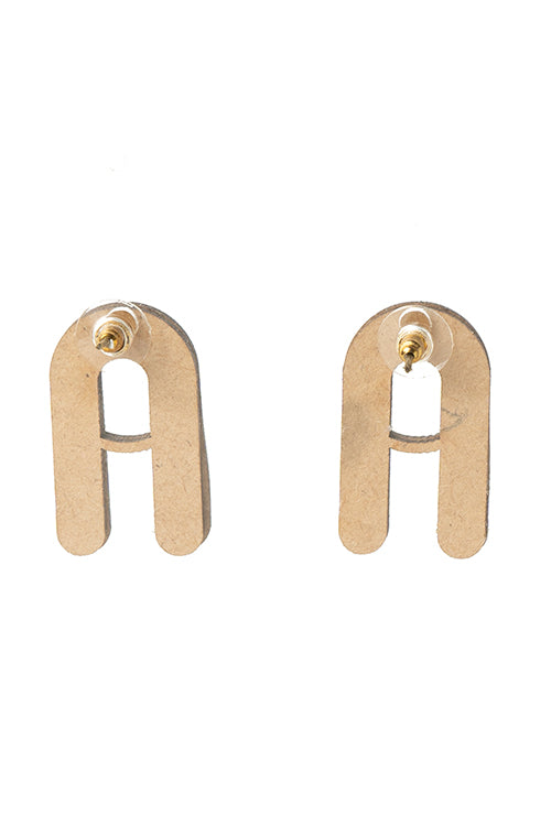 Whe Blue Repurposed fabric and wood earring - Image 6
