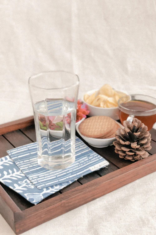 Blue Strpies Cloth Coasters By Ekatra - Set Of 6 X 3 - Image 2