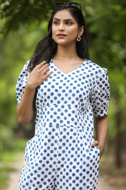 Sooti Syahi Blueberries Hand Block Printed Jumpsuit - Image 3