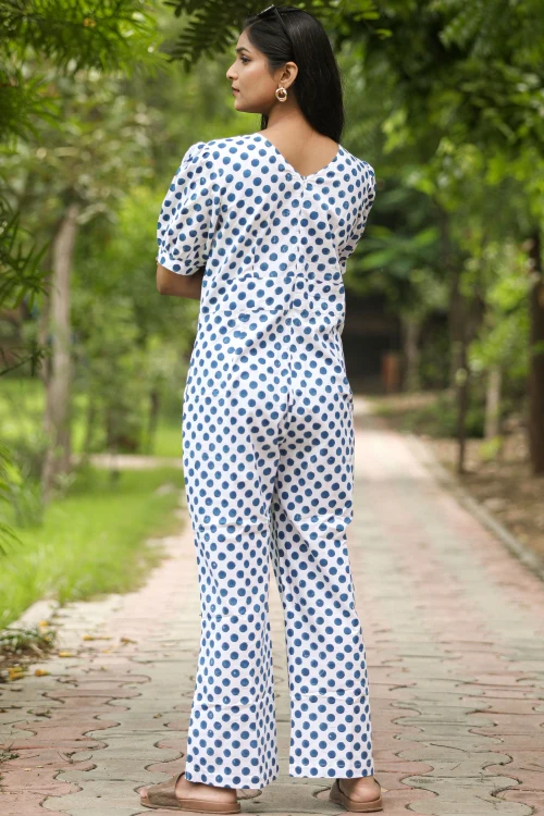 Sooti Syahi Blueberries Hand Block Printed Jumpsuit - Image 4