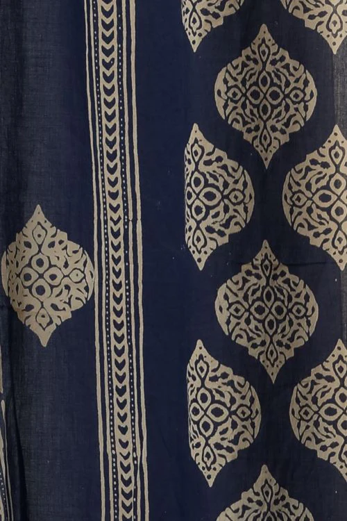 Sooti Syahi Bluestars Hand Block Printed Door Curtain - Image 5