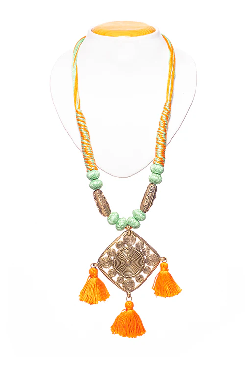 Miharu Brass Thread Matinee Necklace D2a - Image 3
