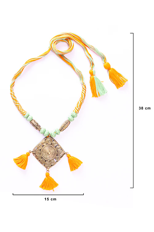 Miharu Brass Thread Matinee Necklace D2a - Image 4