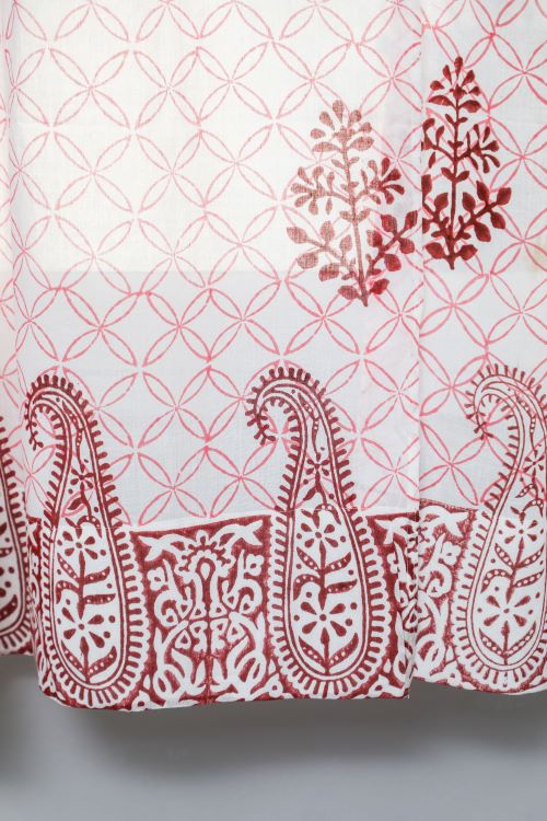 Sooti Syahi Bunz’S Red Bangles Hand Block Printed Window Curtain - Image 2