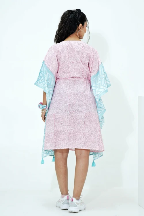 Sooti Syahi Candy Floss Hand Block Printed Kaftan - Image 6