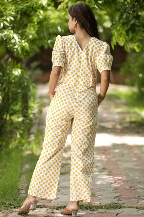 Sooti Syahi Cape Gooseberries Hand Block Printed Jumpsuit - Image 5