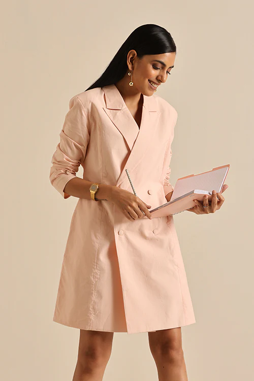 Okhai 'Captain' Pure Cotton Herbal Dyed Blazer Dress - Image 8