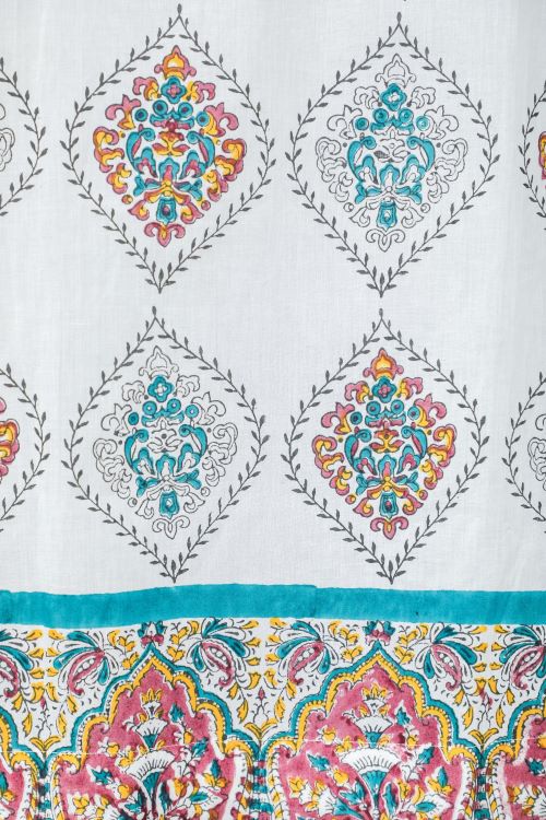 Sooti Syahi Carved Ornaments?Hand Block Printed Door Curtain - Image 5