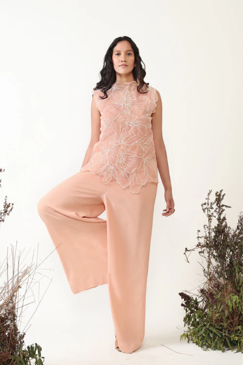 Chambray & Co.'S Gaia Resham Thread Emboirdered  Silk Coord Set - Image 2