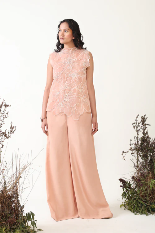 Chambray & Co.'S Gaia Resham Thread Emboirdered  Silk Coord Set - Image 6