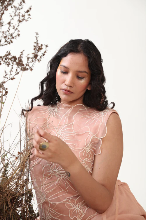 Chambray & Co.'S Gaia Resham Thread Emboirdered  Silk Coord Set - Image 7