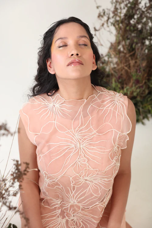 Chambray & Co.'S Gaia Resham Thread Emboirdered  Silk Coord Set - Image 9