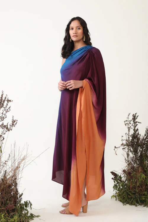 Chambray & Co.'S Ilana One Shoulder Multi Color Ombre Dress - Image 2
