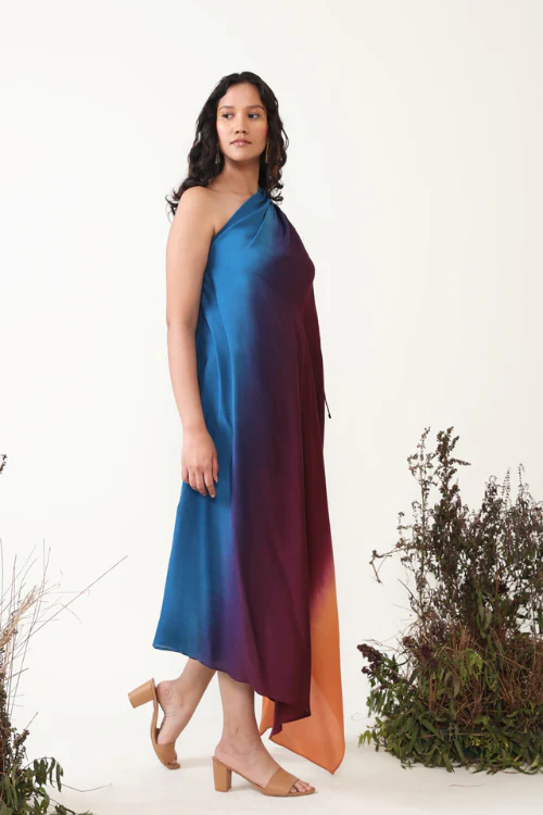 Chambray & Co.'S Ilana One Shoulder Multi Color Ombre Dress - Image 6
