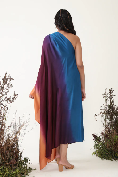 Chambray & Co.'S Ilana One Shoulder Multi Color Ombre Dress - Image 7