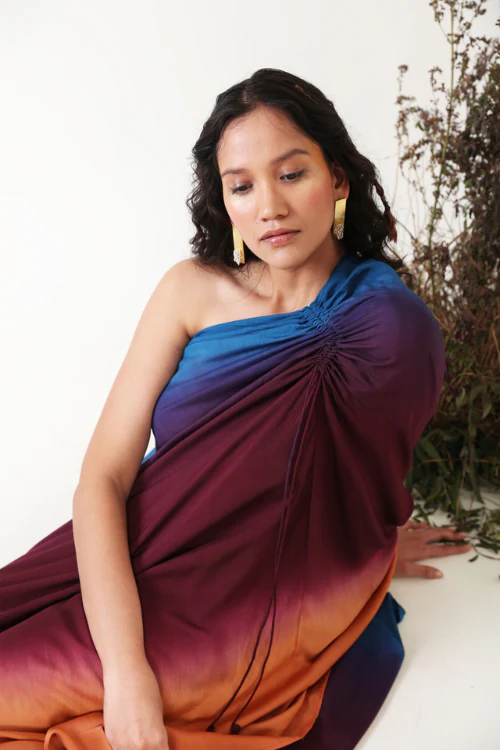 Chambray & Co.'S Ilana One Shoulder Multi Color Ombre Dress - Image 8
